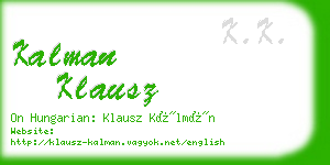 kalman klausz business card